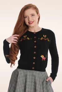 Scandi Fox Cardigan In Black 4 Scandi Fox Cardigan In Black - Image 2