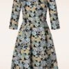 Floral Feeling Dress In Dark Blue -King Louie Shop 244432 Banned 47479 Dress Swing Floral Feeling Blue 230508 403W category