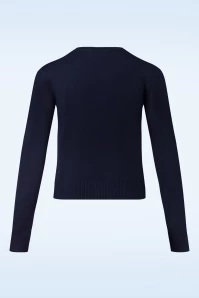 Heritage Scandi Birdi Cardigan In Navy 4 Heritage Scandi Birdi Cardigan In Navy - Image 2