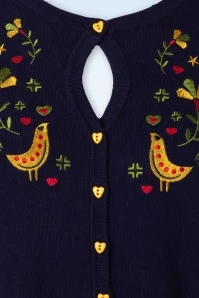 Heritage Scandi Birdi Cardigan In Navy 5 Heritage Scandi Birdi Cardigan In Navy - Image 3