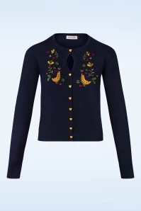 Heritage Scandi Birdi Cardigan In Navy 3 Heritage Scandi Birdi Cardigan In Navy