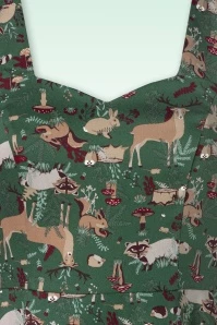 Woodland Creature Swing Dress In Green 5 Woodland Creature Swing Dress In Green - Image 3