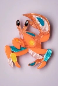 The Guarded Golden Ghost Crab Brooch