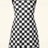 Beth Checkered Dress In Black And White
