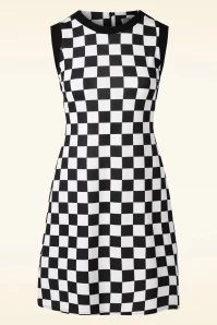Beth Checkered Dress In Black And White