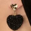 Beads Heart Earrings In Black 2 Beads Heart Earrings In Black -King Louie Shop 244595 Day and Eve 48709 Earrings Gold Black Hearts 230804 501W category