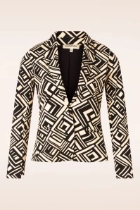 Fay Blazer In Black And Beige