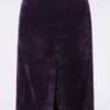 Violetta High Waisted Pencil Skirt In Purple -King Louie Shop 244614 Surkana 47155 Alineskirt Velvet Purple 230804 004W category