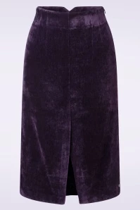 Violetta High Waisted Pencil Skirt In Purple