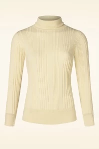 King Louie Club Rib Rollneck Top In Cream