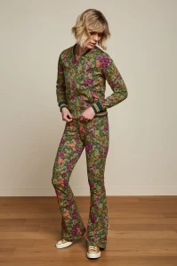 King Louie Bellevue Flared Pants In Olive Green