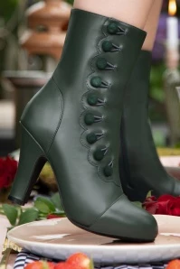 June Sweet Treat Booties In Dark Green