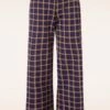 Ada Checkered Trousers In Blue -King Louie Shop 244863 Surkana 47175 Trousers Ruit Blue Brown 08082023 403W category