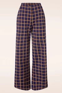 Ada Checkered Trousers In Blue