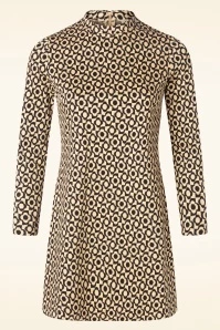 Nancy Flared Dress In Black And Beige