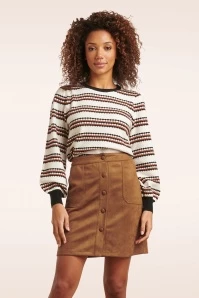 Anna Suedine Skirt In Brown