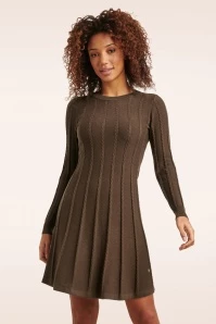 Nina Knitted Dress In Brown