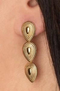 Upside Down Drops Earrings In Gold