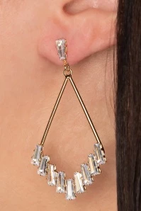 Sparkle Drop Earrings In Gold