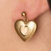 Glass Heart Earrings In Gold -King Louie Shop 244950 Go Dutch Day and Eve 48729 Golden Hearts Earrings 20230804 001 category