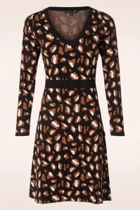 Kaya Knit Dress In Black And Brown