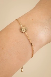 Sparkling Heart Bracelet In Gold