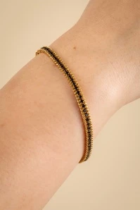 Crystal Bracelet In Gold And Black Diamond