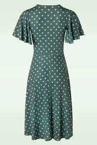 Sadie Polkadot Swing Dress In Stone Green 4 Sadie Polkadot Swing Dress In Stone Green - Image 2