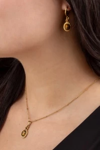 Double Stone Drop Necklace With Tiger Eye