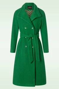 Cally Belted Coat In Green