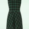 Pina Calling Pinafore Dress In Tartan Green