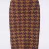 Holly Houndstooth Skirt In Caramel 1 Holly Houndstooth Skirt In Caramel -King Louie Shop 245187 Zilch 47100 Skirt Pied de Poule Caramel 08142023 402W category