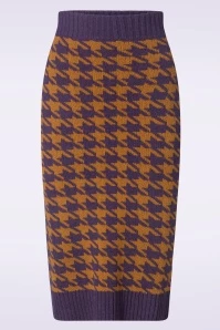 Holly Houndstooth Skirt In Caramel