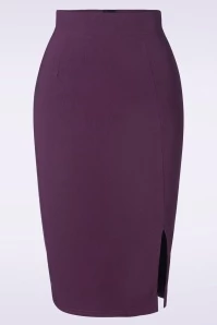Eleonora Pencil Skirt In Aubergine