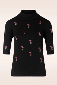 Mushroom Dreams Jumper In Black