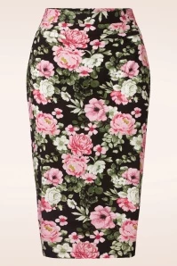 Pink Bloom Pencil Skirt In Pink