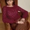 King Louie Erin Bell Top Borgo In Cabernet Red