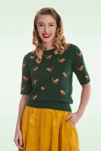 Scandi Fox Jumper In Green