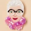 Pretty In Pom Poms Iris Brooch -King Louie Shop 245507 Erstwilder 48486 Broche Iris Apfel Pom Poms 230816 501 category