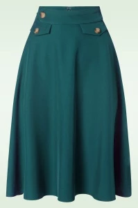 Book Club Swing Skirt In Teal