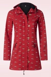 Blutsgeschwister Wild Weather Lightweight Softshell Jacket In Umbrella And Rainbow Red