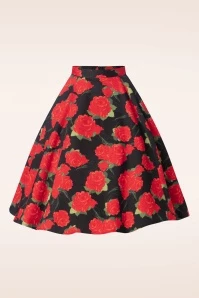 Topvintage Exclusive ~ Adriana Roses Swing Skirt In Black And Red 6 Topvintage Exclusive ~ Adriana Roses Swing Skirt In Black And Red - Image 4