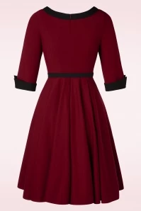 50s Vivienne Swing Dress In Burgundy Red 9 50s Vivienne Swing Dress In Burgundy Red - Image 7