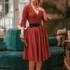 Dorothy Swing Dress In Brick -King Louie Shop 245758 Glamour Bunny 47723 Dress Dorothy Day Brick Red 20230704 421W category