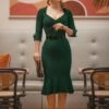 Marlene Pencil Dress In Dark Green -King Louie Shop 245772 Glamour Bunny 47726 Dress Pencil Marlene Dark Gree 20230704 412W category