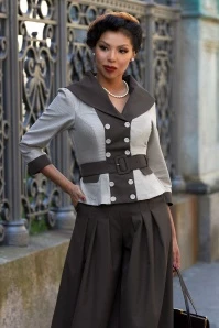 Genevia Sadie Polkadot Blazer In Sand And Brown 3 Genevia Sadie Polkadot Blazer In Sand And Brown