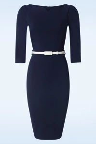Florence Pencil Dress In Navy