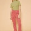 Margot Knitted Trousers In Harlequin Red -King Louie Shop 245925 Mdm 47702 Trousers Ruit Red Pink 08162023 408 020LW category