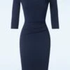 Daphne Pencil Dress In Navy 2 Daphne Pencil Dress In Navy -King Louie Shop 245946 Vintage Chic 48201 Dress Pencil Blue Navy 08162023 403W category