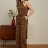 King Louie Marty Mystic Halter Jumpsuit In Spicy Brown -King Louie Shop 245993 King Louie 46977 Jumpsuit Marty Halter Mystic Spicy Brown 021L category
